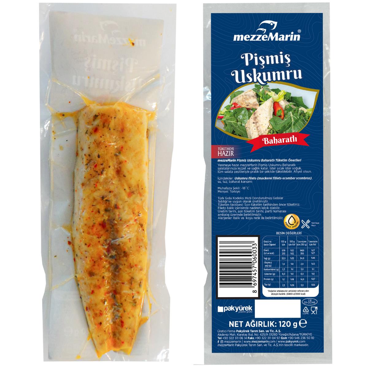 Pişmiş Uskumru 120 Gr. Baharatlı